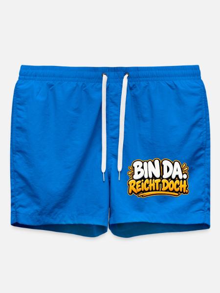 Bin da. Reicht doch. – Lustiger Spruch - Badeshorts - Cobalt blue