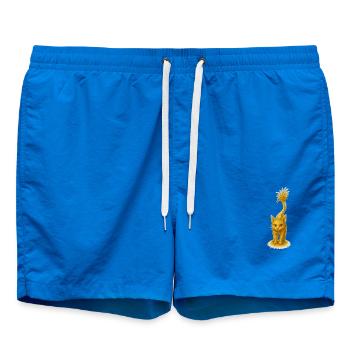 Goldkatze im Sternstaub-Glanz - Badeshorts - Cobalt blue - Vorne - AI Model Male 185 light (185cm)