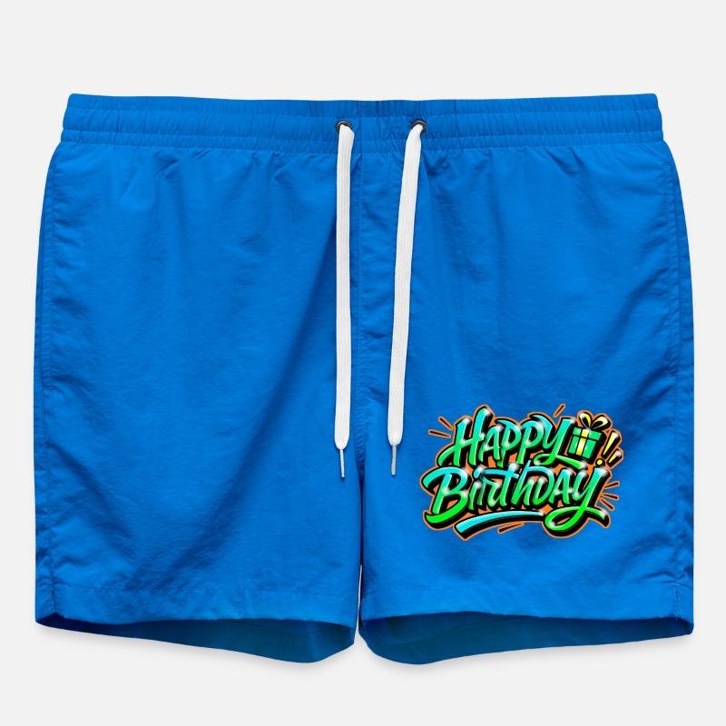 Graffiti HAPPY BIRTHDAY Name gift ideal - Swim Trunks - cobalt blue