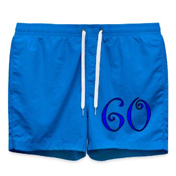 60. 60 JAHRE. 60-JÄHRIGES JUBILÄUM. 60. GEBURTSTAG. - Badeshorts - Cobalt blue - Vorne