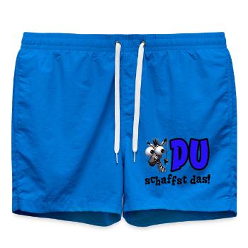 Du schaffst das! Mutmacher Glücksbringer Zebra - Badeshorts - Cobalt blue - Vorne - AI Model Male 185 light (185cm)