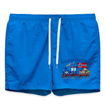 Congratulators med dagen Norway Gifts Railway - Swim Trunks - cobalt blue - Front