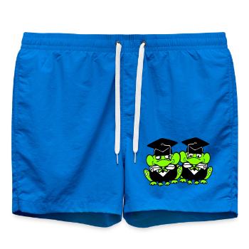 2 Frogs Graduated from High School College - Swim Trunks - cobalt blue - Front