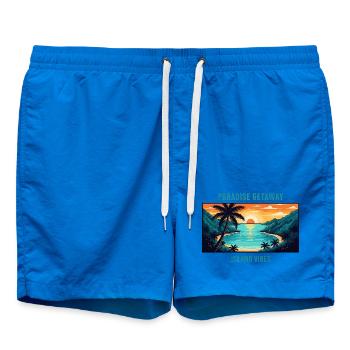 Bahamas, îles paradisiaques, plage tropicale, palmier de soleil - Short de bain - cobalt blue - Devant