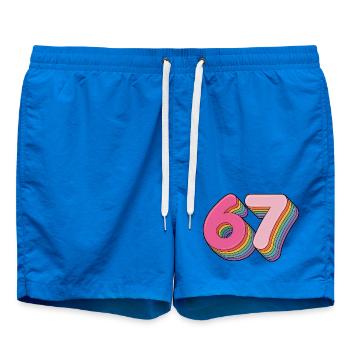 67 - Funny Six Seven T-Shirt - Badeshorts - Cobalt blue - Vorne