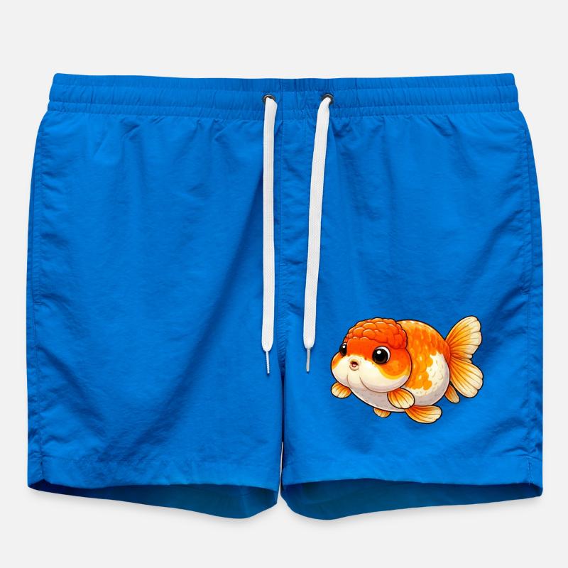 Ranchu Lover Orange / White Edition - Swim Trunks - cobalt blue
