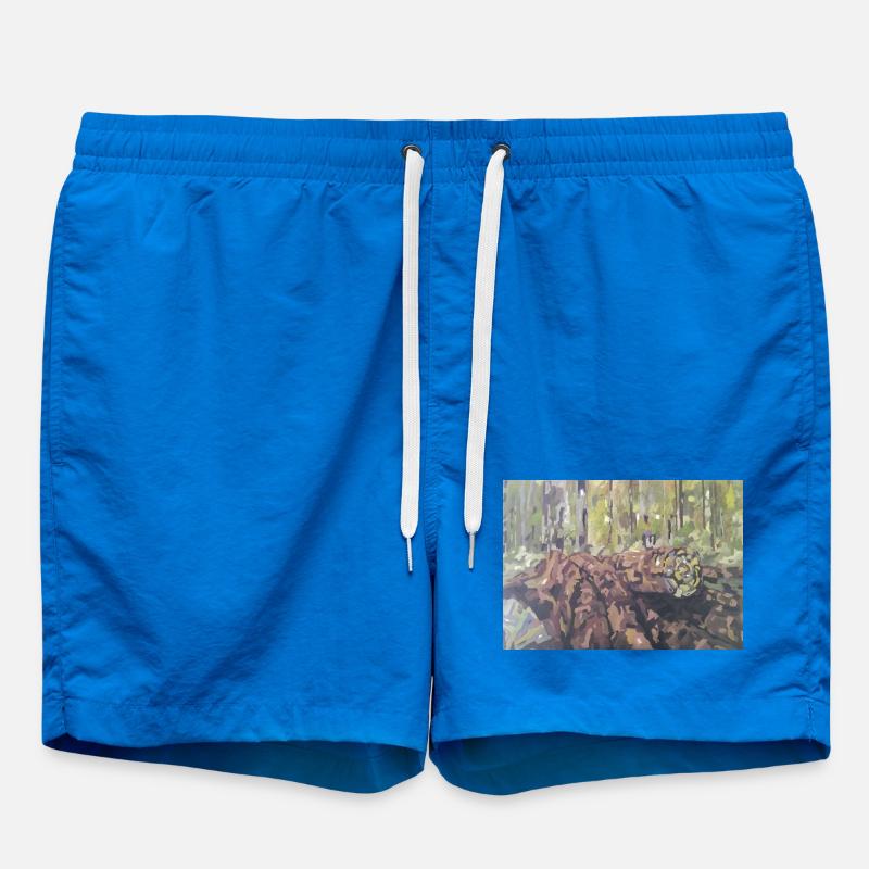 Baumstämme im Wald – eine impressionistische Landschaft - Badeshorts - Cobalt blue