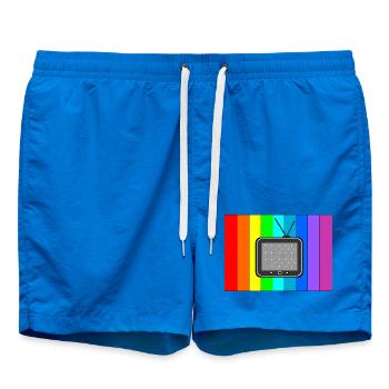 Télévision rétro sur des bandes arc-en-ciel - Short de bain - cobalt blue - Devant
