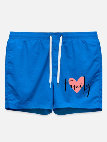 Famille coeur idée cadeau parents enfant amour - Short de bain - cobalt blue
