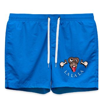 funny monkey lalala symbol illustration tongue - Swim Trunks - cobalt blue - Front