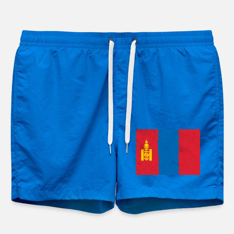 Flagge der Mongolei - Badeshorts - Cobalt blue