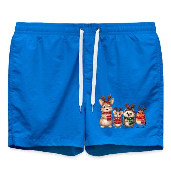 Süße Weihnachtstiere mit Rentiergeweih - Badeshorts - Cobalt blue - Vorne - AI Model Male 185 light (185cm)