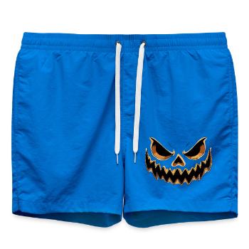 Grim Pumpkin Face for Halloween Boo - Swim Trunks - cobalt blue - Front