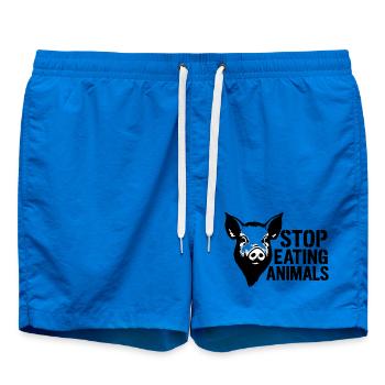 Stop Eating Animals Pig - Badeshorts - Cobalt blue - Vorne