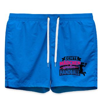 handball mädchen geburtstag geschenkidee - Badeshorts - Cobalt blue - Vorne - AI Model Male 185 light (185cm)