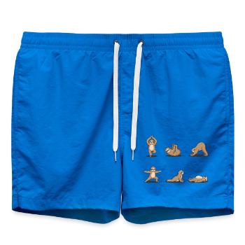 Faultier Yoga – Lustiges Yoga Tier Design - Badeshorts - Cobalt blue - Vorne