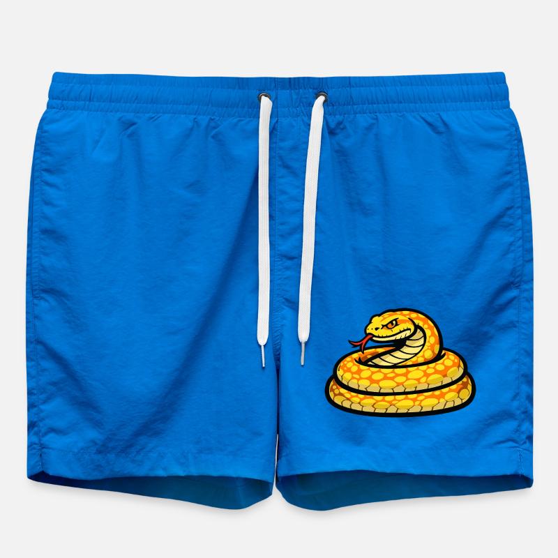 Sunny Snake Neon Pattern - Swim Trunks - cobalt blue