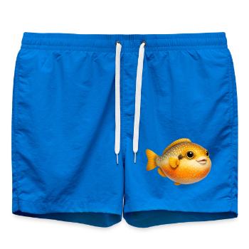 Cuddly Goldfish Caricature - Swim Trunks - cobalt blue - Front