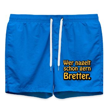 Wer nagelt schon gern Bretter - Badeshorts - Cobalt blue - Vorne
