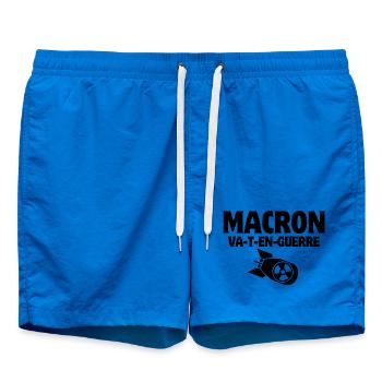 anti-war, Macron, stop war - Swim Trunks - cobalt blue - Front