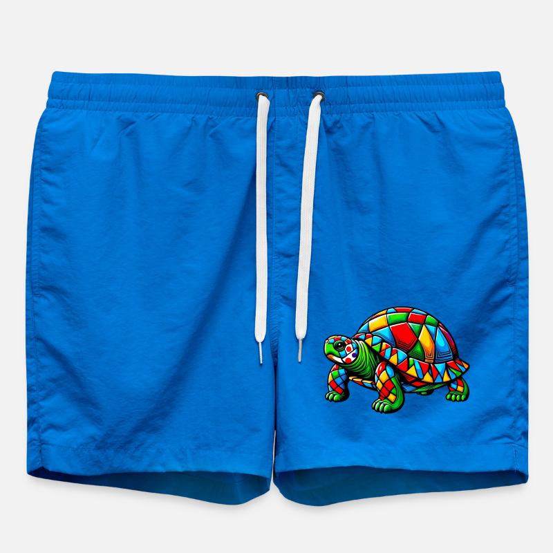 Harlequin Tortoise - Swim Trunks - cobalt blue