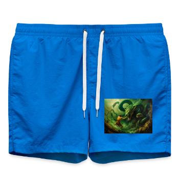 Heracles Battles the Hydra of Lerna - Swim Trunks - cobalt blue - Front