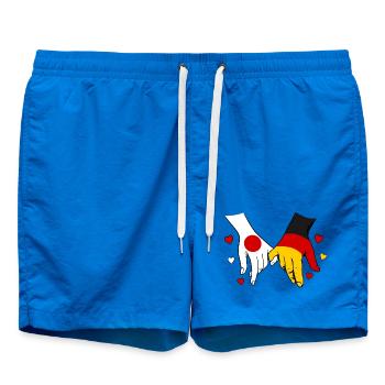 Japan_Deutschland_Flagge_Händehalten - Short de bain - cobalt blue - Devant