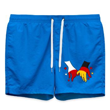 Polen_Deutschland_Flagge_Händehalten - Badeshorts - Cobalt blue - Vorne
