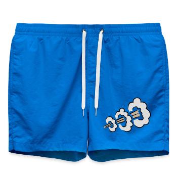 Loud Fart Explosion Funny Toilet Humor Comic Cloud - Swim Trunks - cobalt blue - Front