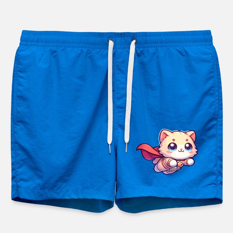 Superheld Katze Kätzchen Helden Mieze - Badeshorts - Cobalt blue
