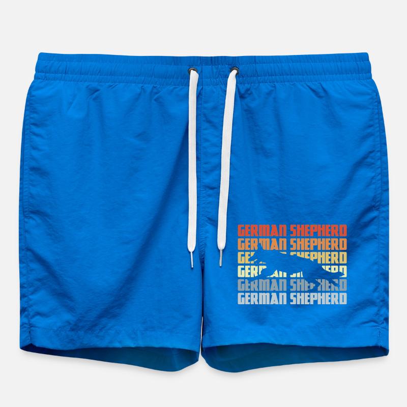 Deutscher Schäferhund Silhouette Retro - Badeshorts - Cobalt blue