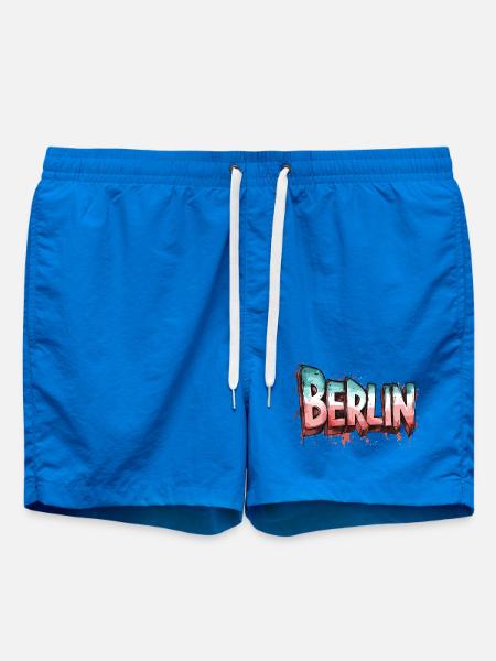 Berlin Graffiti Schrift Streetart Urban Style - Badeshorts - Cobalt blue