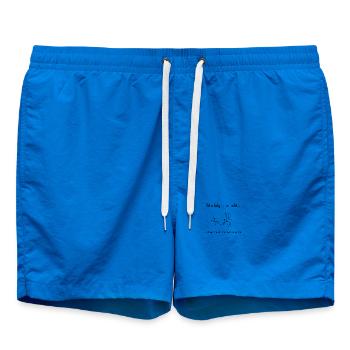 Lustiges Strichmännchen Shirt – Bitte nicht folgen - Badeshorts - Cobalt blue - Vorne - AI Model Male 185 light (185cm)