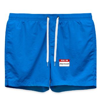 Hallo, ich bin depressiv - Badeshorts - Cobalt blue - Vorne - AI Model Male 185 light (185cm)