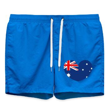 Australische Flagge mit Herz - Badeshorts - Cobalt blue - Vorne