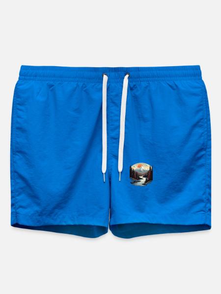 Gebirgsparadies mit Sonnenuntergang - Badeshorts - Cobalt blue