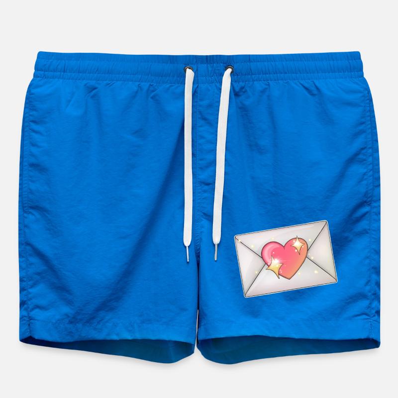 Coeur dans l’enveloppe Illustration romantique - Short de bain - cobalt blue