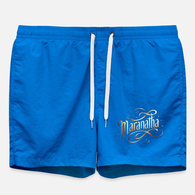 Maranatha Gold Script Swirls - Badeshorts - Cobalt blue