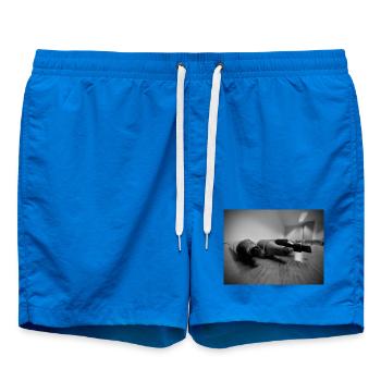 Black and White Brushes - Swim Trunks - cobalt blue - Front