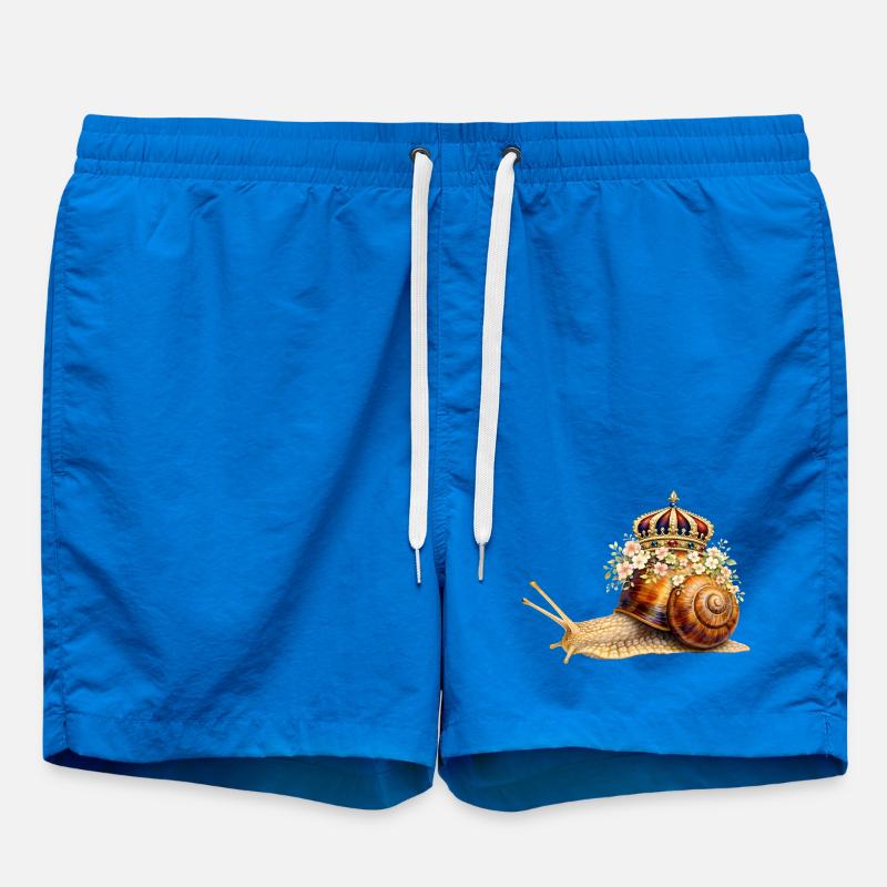 Escargot royal avec couronne de fleurs - Short de bain - cobalt blue