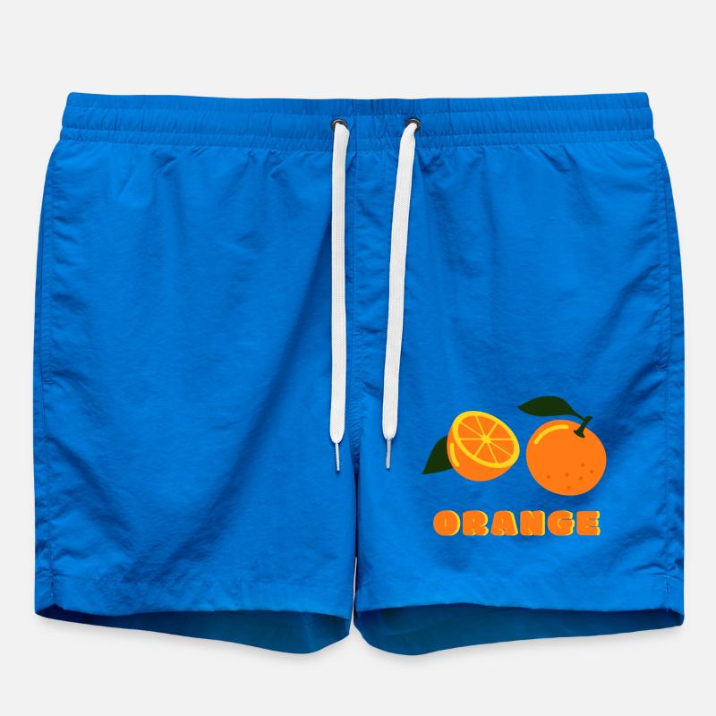 Orange Summer Vibes Fruit Design - Badeshorts - Cobalt blue