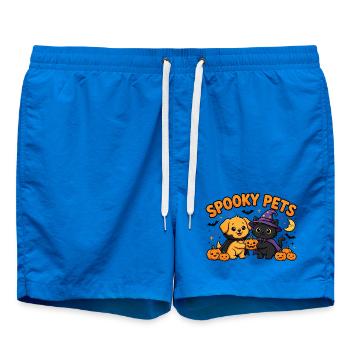 🎃 Gruselige Haustiere – Halloween-Katze und -Hund - Badeshorts - Cobalt blue - Vorne - AI Model Male 185 light (185cm)