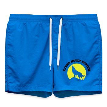 Wolfsilhouette im Mondkreis - Badeshorts - Cobalt blue - Vorne