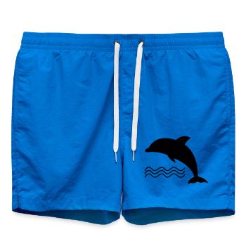 Dolphin in the water as a vector - Swim Trunks - cobalt blue - Front