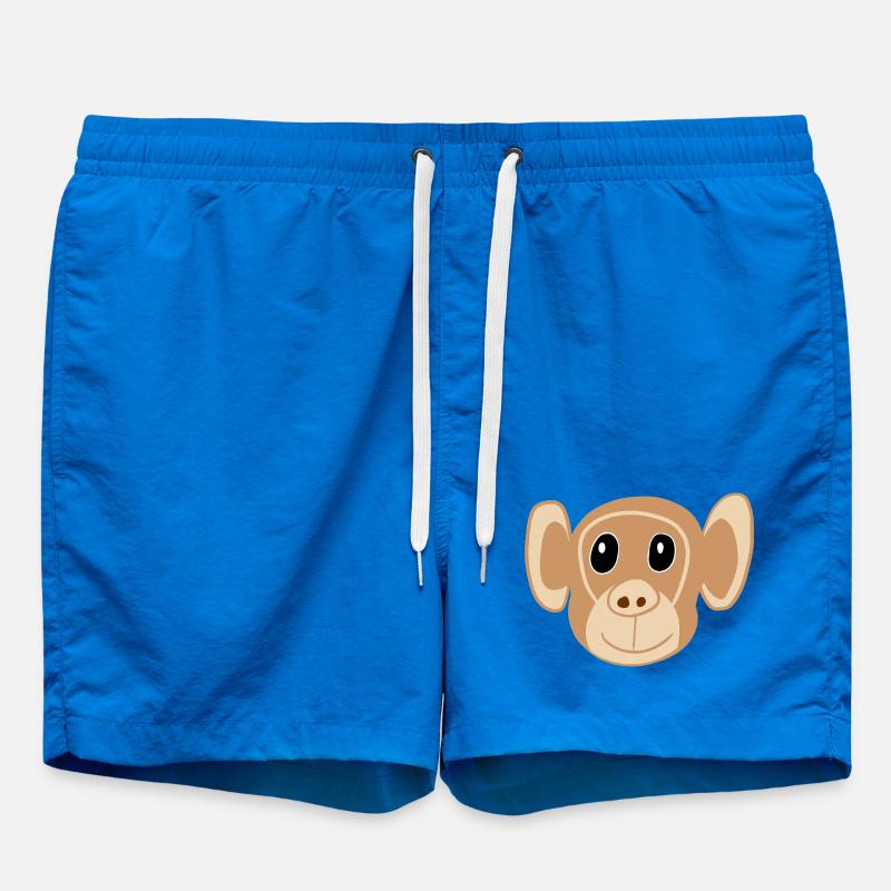 Süßes Affengesicht Print Affe Affen Kinder - Badeshorts - Cobalt blue
