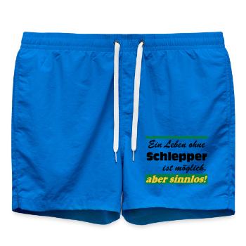 Traktor , Trecker , Schlepper Leben sinnlos .(25) - Badeshorts - Cobalt blue - Vorne