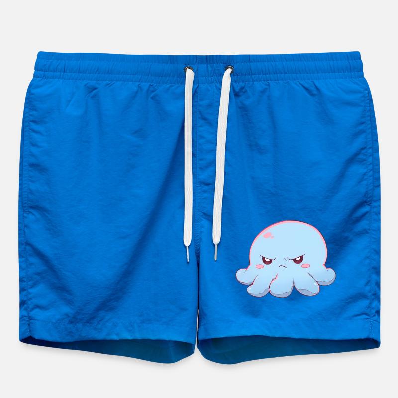 Blue grumpy octopus - Swim Trunks - cobalt blue