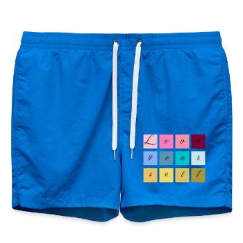 Love Yourself Lettering Pastel - Swim Trunks - cobalt blue - Front