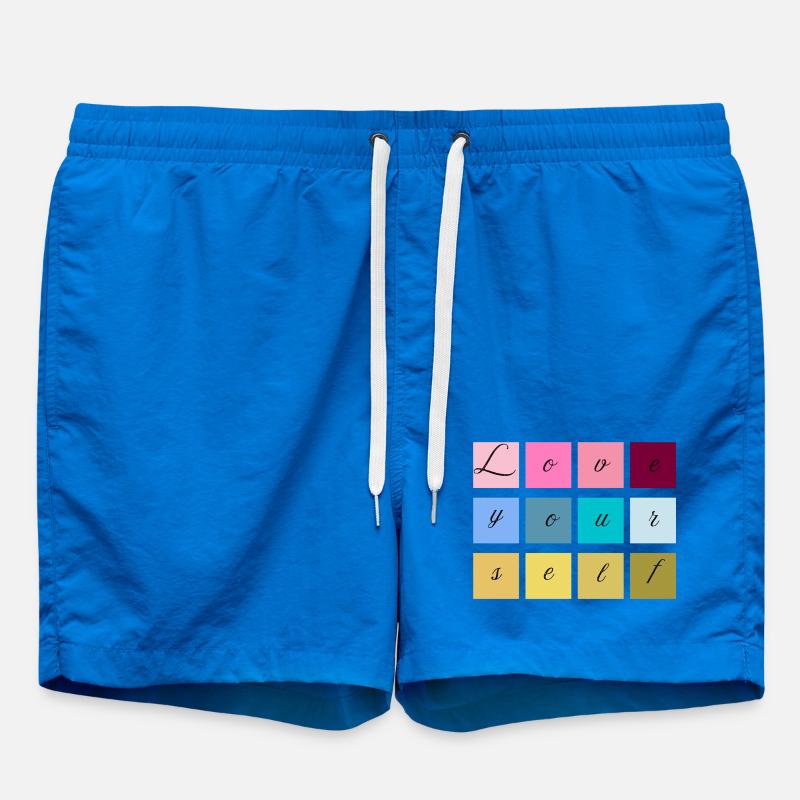 Love Yourself Lettering Pastel - Swim Trunks - cobalt blue