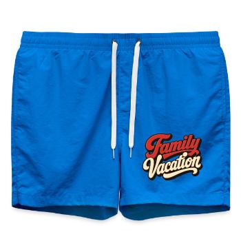 family vacation - Swim Trunks - cobalt blue - Front - AI Model Male 185 light (185cm)
